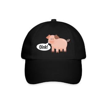 Pig Oink - Baseballkappe - Schwarz/Schwarz - Vorne