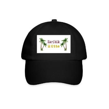 Karibik Hütte Palmen Inselidylle - Baseballkappe - Schwarz/Schwarz - Vorne