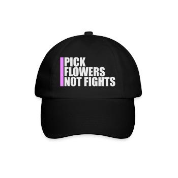 Cueillez des fleurs, pas des disputes, fleurs Paix Logo drôle - Casquette classique - noir/noir - Devant