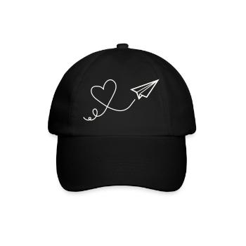 Herzflug line art - Baseball Cap - black/black - Front