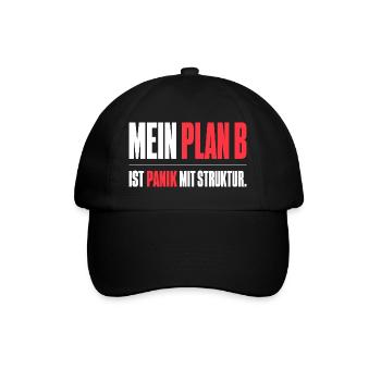 Mein Plan B - Baseballkappe - Schwarz/Schwarz - Vorne