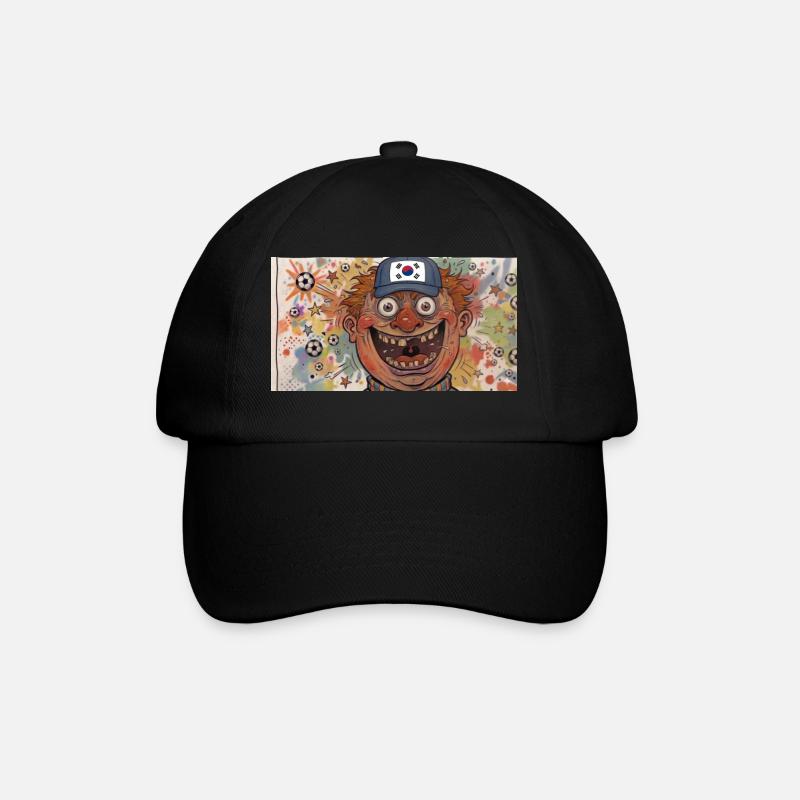 Südkorea Kicker Clown Farbschwall - Baseballkappe - Schwarz/Schwarz