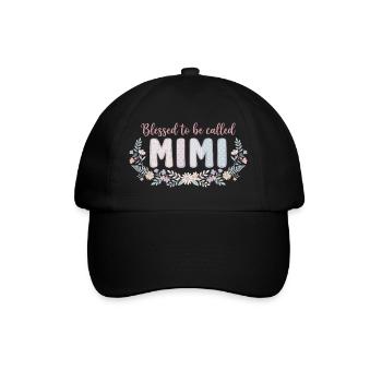 Mimi Granny Flowers Gift Cute Grandma - Baseball Cap - black/black - Front