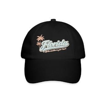 Florida Retro – Soleil dans le cœur - Casquette classique - noir/noir - Devant