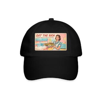 Eat the Rich – Satire rétro - Casquette classique - noir/noir - Devant