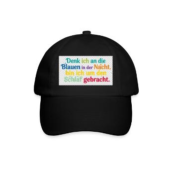 Bunte Nachtgedanken Schlafzitat - Baseballkappe - Schwarz/Schwarz - Vorne