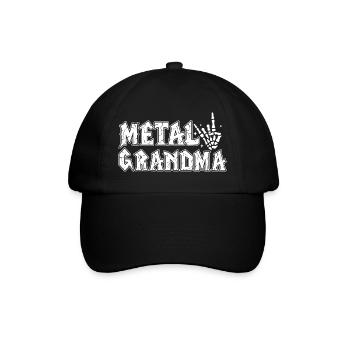 Metall-Oma Geschenk Oma Heavy Metal - Baseballkappe - Schwarz/Schwarz - Vorne