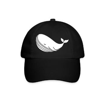 Whale silhouette minimalist sea motif - Baseball Cap - black/black - Front
