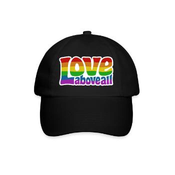 Love Above All | Rainbow Pride Design - Baseball Cap - black/black - Front