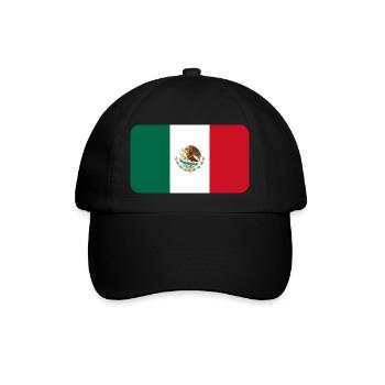 MEXICO FLAG round corner 400 dpi - Baseball Cap - black/black - Front