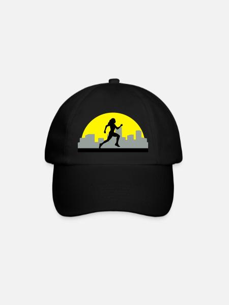 coureuse, courir, running, run - Casquette classique - noir/noir