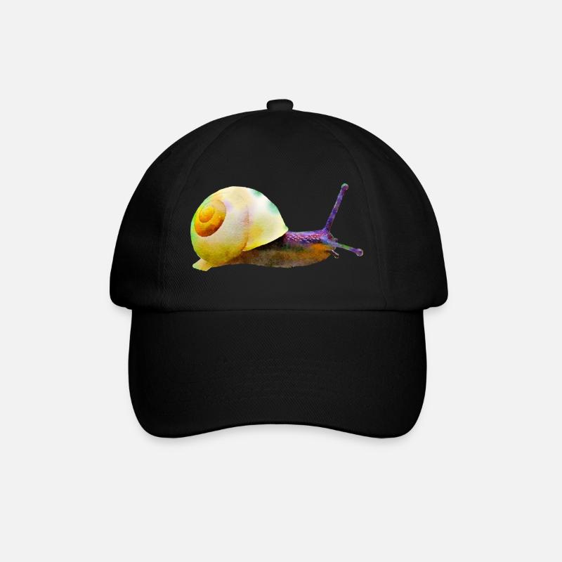 schnecke tier natur - Baseballkappe - Schwarz/Schwarz