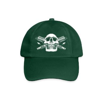 skull with spark plug - Baseball Cap - bottle green - Front