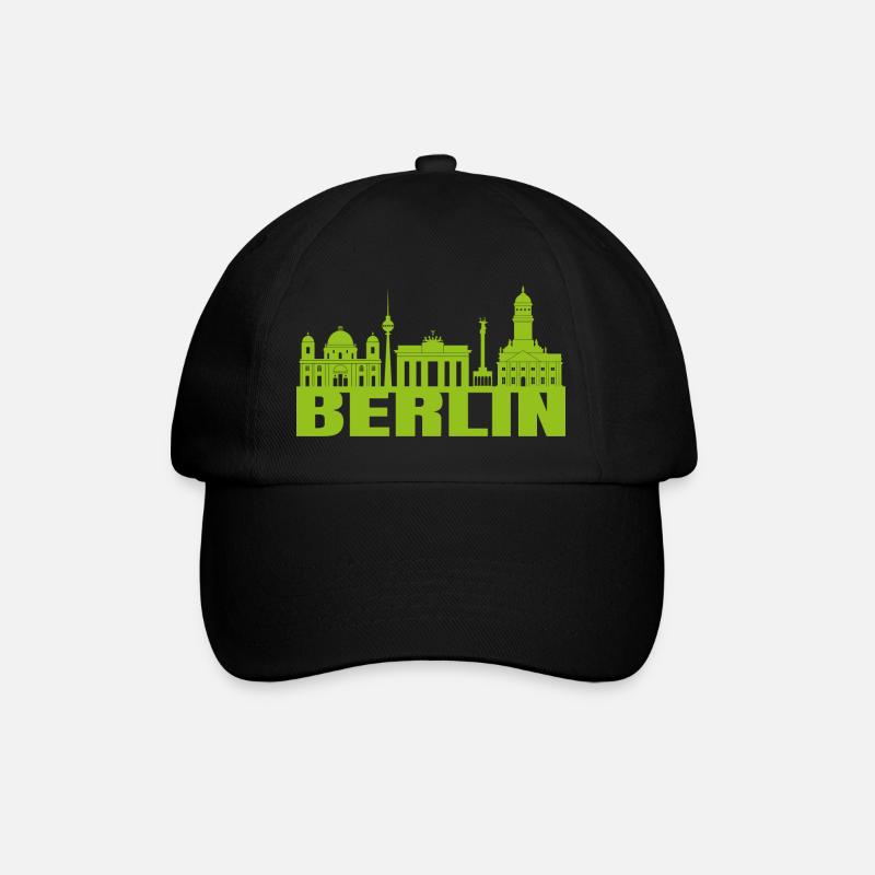 Skyline Berlin Deutschland Wahrzeichen Geschenk - Baseballkappe - Schwarz/Schwarz