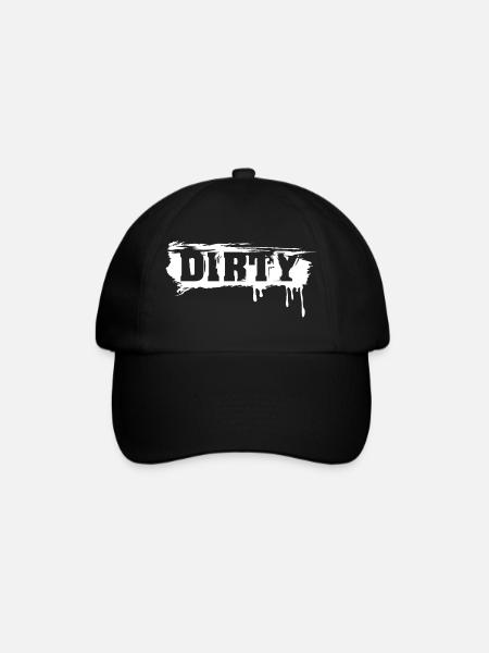 dirty brush lettering graffiti used look - Baseballkappe - Schwarz/Schwarz
