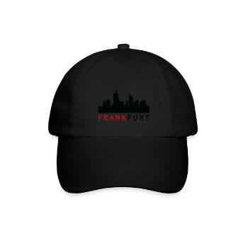 Frankfurt Skyline Rotschwarz - Baseballkappe - Schwarz/Schwarz - Vorne