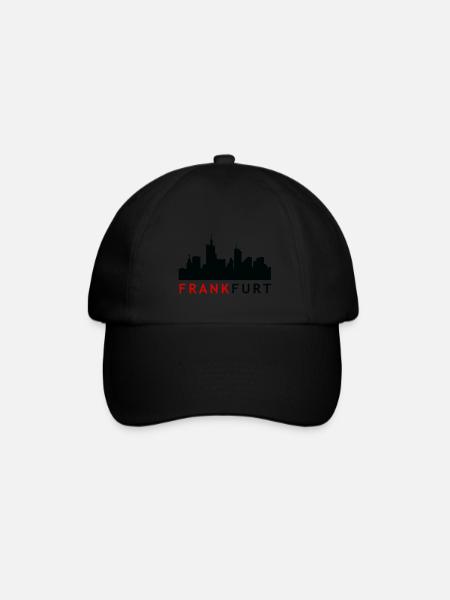Frankfurt Skyline Rotschwarz - Baseballkappe - Schwarz/Schwarz