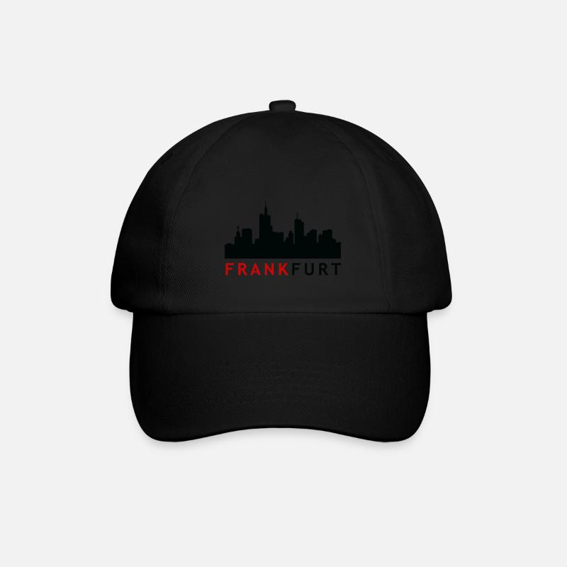 Frankfurt Skyline Rotschwarz - Baseballkappe - Schwarz/Schwarz