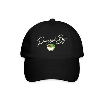 Powered by Salad vegan vegetarisch - Baseballkappe - Schwarz/Schwarz - Vorne