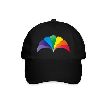 Regenbogen Muschelbogen - Baseballkappe - Schwarz/Schwarz - Vorne