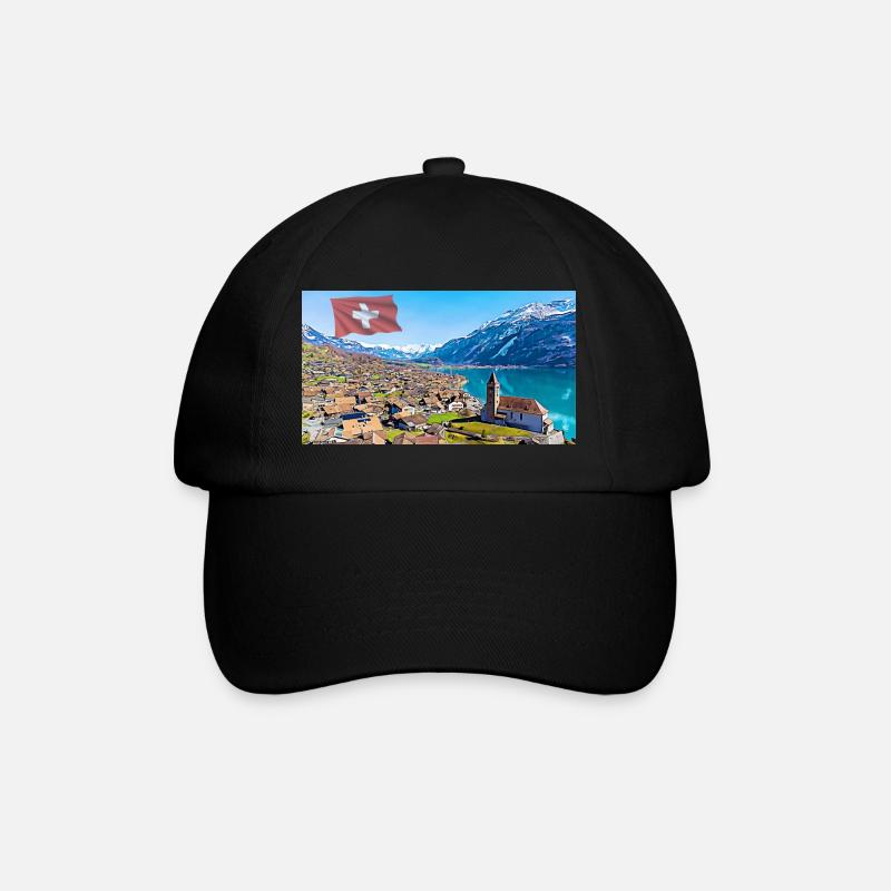 Brienz, Schweiz. - Baseballkappe - Schwarz/Schwarz