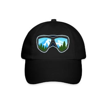 Ski und Snowboard Googles Skier Snowboarder Geschenk - Baseballkappe - Schwarz/Schwarz - Vorne