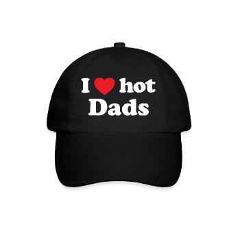 I love hot dads - Baseballkappe - Schwarz/Schwarz - Vorne