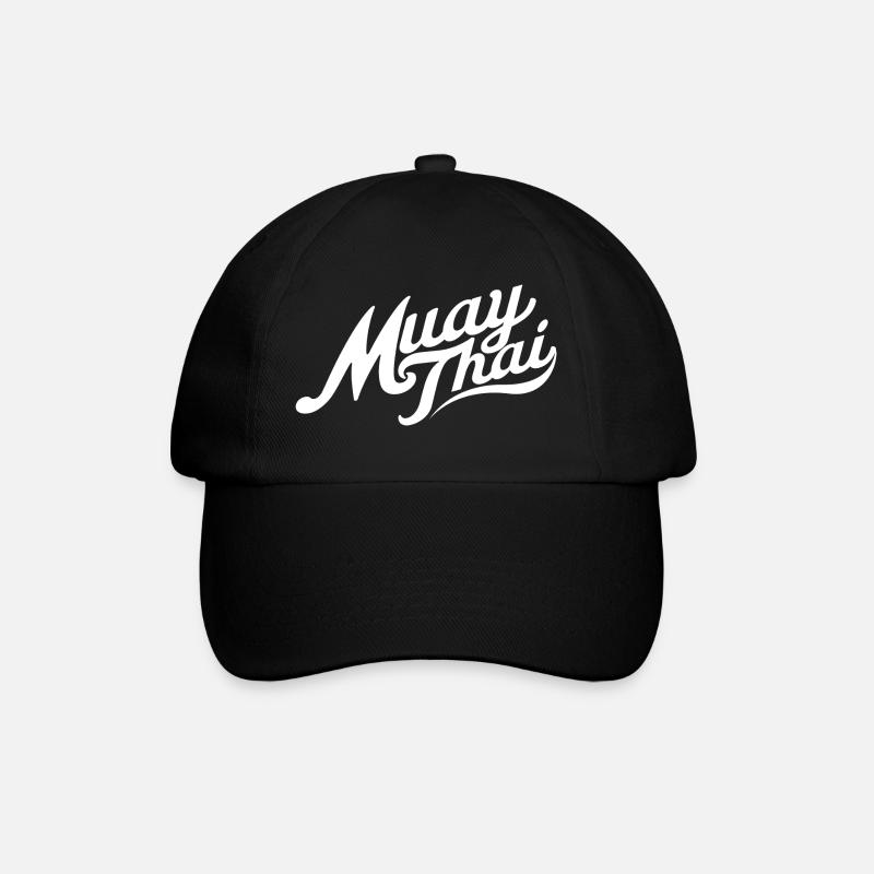 Muay Thai Schriftzug - Baseballkappe - Schwarz/Schwarz