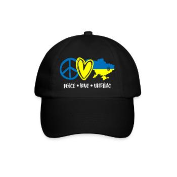 Peace Love Ukraine I Stand With Ukraine - Baseball Cap - black/black - Front