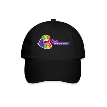 LGBT Lèvres colorées Aimez ce que vous voulez Idée cadeau - Casquette classique - noir/noir - Devant