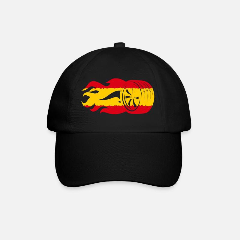 Spanien Motorsport Flagge - Baseballkappe - Schwarz/Schwarz