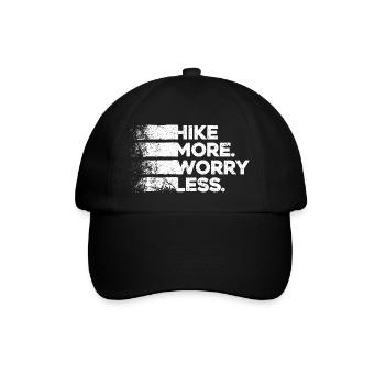 Hike More Worry Less. Hike Hiking Design - Baseball Cap - black/black - Front