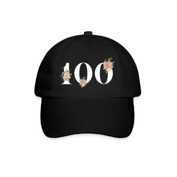 100th Anniversary Flowers (100th Anniversary Gift) - Baseball Cap - black/black - Front