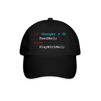 Si la faim me nourrit d’autre, joue avec moi - JavaScript - Casquette classique - noir/noir - Devant