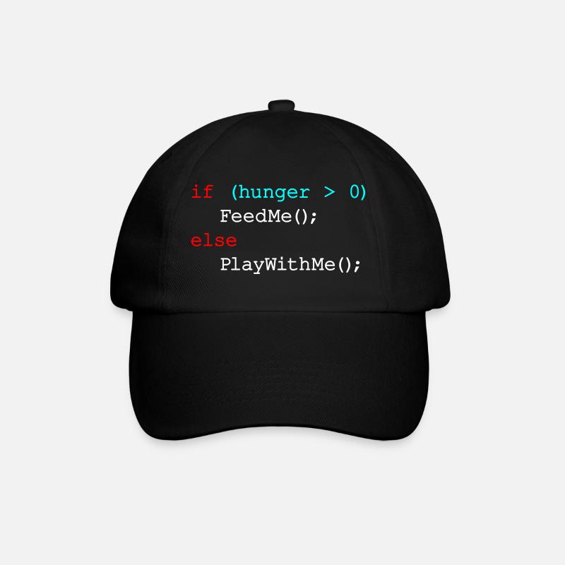Wenn Hunger mich füttert, sonst spiel mit mir - JavaScript - Baseballkappe - Schwarz/Schwarz