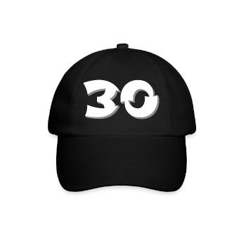 Jährige, gratulieren, 30 schattiert - Baseballkappe - Schwarz/Schwarz - Vorne