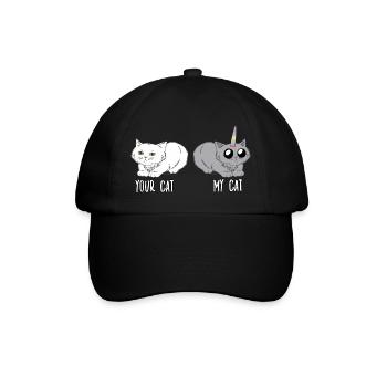 Motif de chat licorne mignon pour les propriétaires de chats - Casquette classique - noir/noir - Devant