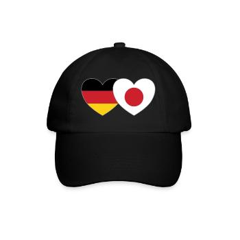 Deutschland Japan Flagge Herz - Baseballkappe - Schwarz/Schwarz - Vorne
