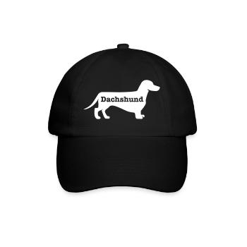 Dackel - Baseballkappe - Schwarz/Schwarz - Vorne