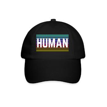 HUMAN LGBTQ Love Queer Statement Rainbow Logo - Baseball Cap - black/black - Front