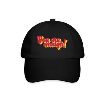 Motivierender Spruch mit 3D-Effekt - Baseballkappe - Schwarz/Schwarz - Vorne