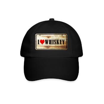 Whisky Vintage Schild - Baseballkappe - Schwarz/Schwarz - Vorne