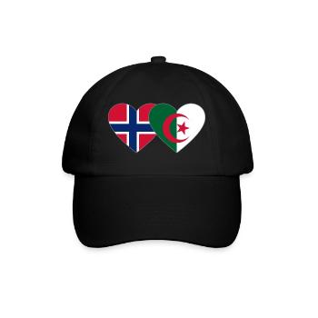 Norway Algeria Flag Heart - Baseball Cap - black/black - Front