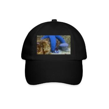 Blauer Seestern - Baseballkappe - Schwarz/Schwarz - Vorne