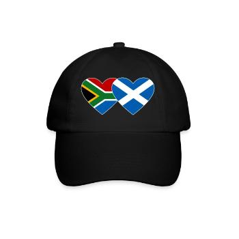 South Africa Scotland Flag Heart - Baseball Cap - black/black - Front
