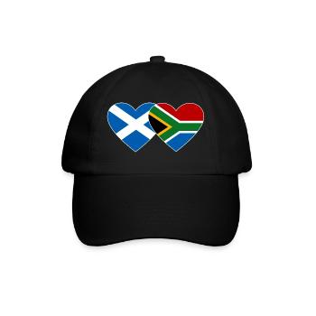 Scotland South Africa Flag Heart - Baseball Cap - black/black - Front