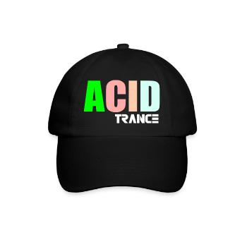 Acid-Trance-Zitat - Baseballkappe - Schwarz/Schwarz - Vorne
