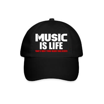 Music is life - Baseball Cap - black/black - Front