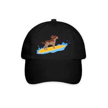 dog surfing - Baseball Cap - black/black - Front