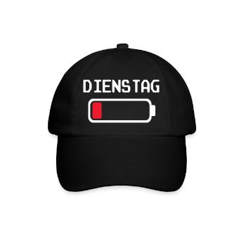 Dienstag Batterie leer Design - Baseballkappe - Schwarz/Schwarz - Vorne